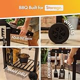 VonHaus Charcoal BBQ XL Portable Grill Smoker with Wheels & Shelves view 6