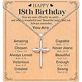 UPROMI Happy 10th/11th/12th/13th/14th/15th/16th/17th/18th/21st Birthday Gifts for Girls Her, Cross Necklace Birthday Gift Ideas