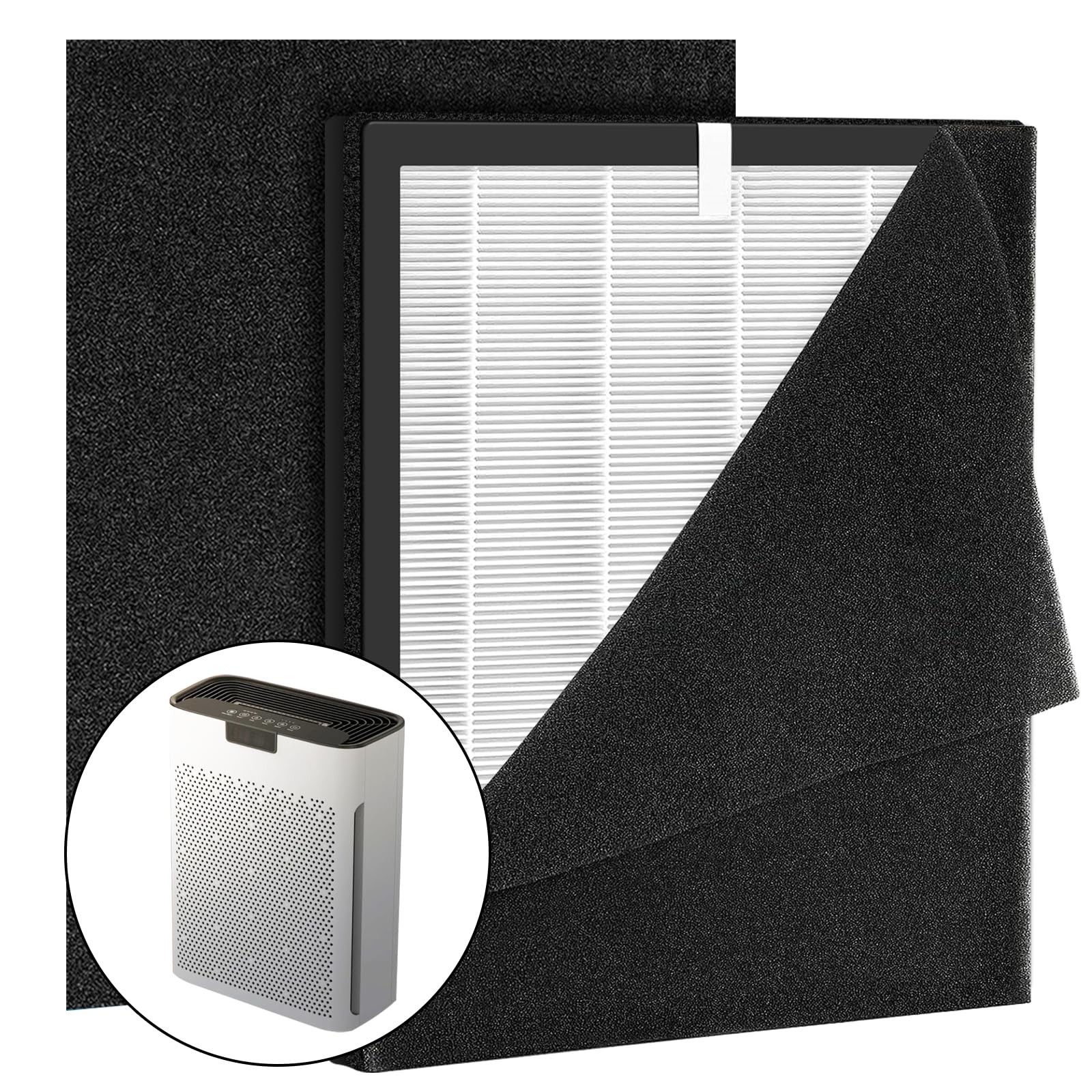 Photo 1 of Doifyn KJ190L Replacement Filters Compatible with MOO-KA KJ190L Pet Air Pur-ifier, High Efficiency & Activated Carbon Filter, Cleaning Rate Up to 99.98%, 1 Pack & 2 Pack Washable Pre-Filters