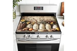AOHMPT Multi-Design Stove Cover for Glass/Electric Stoves - 3-in-1 Heat-Resistant Protector Mat, Non-Slip Drying Rack 28"x20"