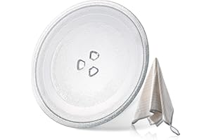 MFJUNS 9.6" / 24.5cm Microwave Plate Replacement - Microwave Glass Turntable for Fits Virtually All Small Microwaves - Microwave Glass Plate Dishwasher Safe