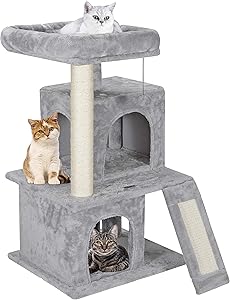 ZENY 33.5'' Cat Tree Tower with Scratching Posts - Kittens House Furniture Trees