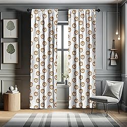 Lunarable Lion Curtains, Pattern of Triangles and