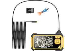 Pancellent Dual Lens Industrial Endoscope, 1080P Digital Borescope Inspection Camera with 8mm IP67 Waterproof Camera, Sewer Camera with 4.3" LCD Screen, 6 LED Lights,16.5FT Semi-Rigid Cable, 32GB Card
