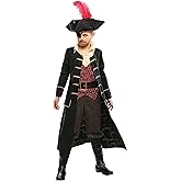 Boys Pirate Captain Halloween Costume | Kids Pirate Outfit with Jacket, Pants, Shirt & Vest, and more | Ideal for Dress-Up