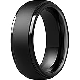 ThunderFit Silicone Rings for Men, Black Matte Silicone Wedding Bands, 2.8 mm Thick, Men’s Rubber Engagement Bands, 1/3 Variety Multipack
