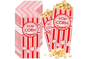 SUPWISER 500 Pcs Popcorn Bags, 1 Oz Movie Night Paper Popcorn Bags Bulk Individual Servings for Popcorn Machine Kitchen Party Movie Theater, Carnival Party, Decorations Supplies (500)
