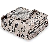 SOCHOW Three-Dimensional Leopard Print Flannel Fleece Throw Blanket, Lightweight Super Soft Cozy Plush Blanket for Couch Bed, 60 x 80 Inches, Chocolate Leopard