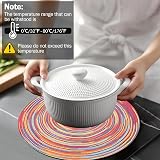 HEYOMART Rainbow Red Round Placemats Set 6 38cm Woven Cotton Polypropylene view 4