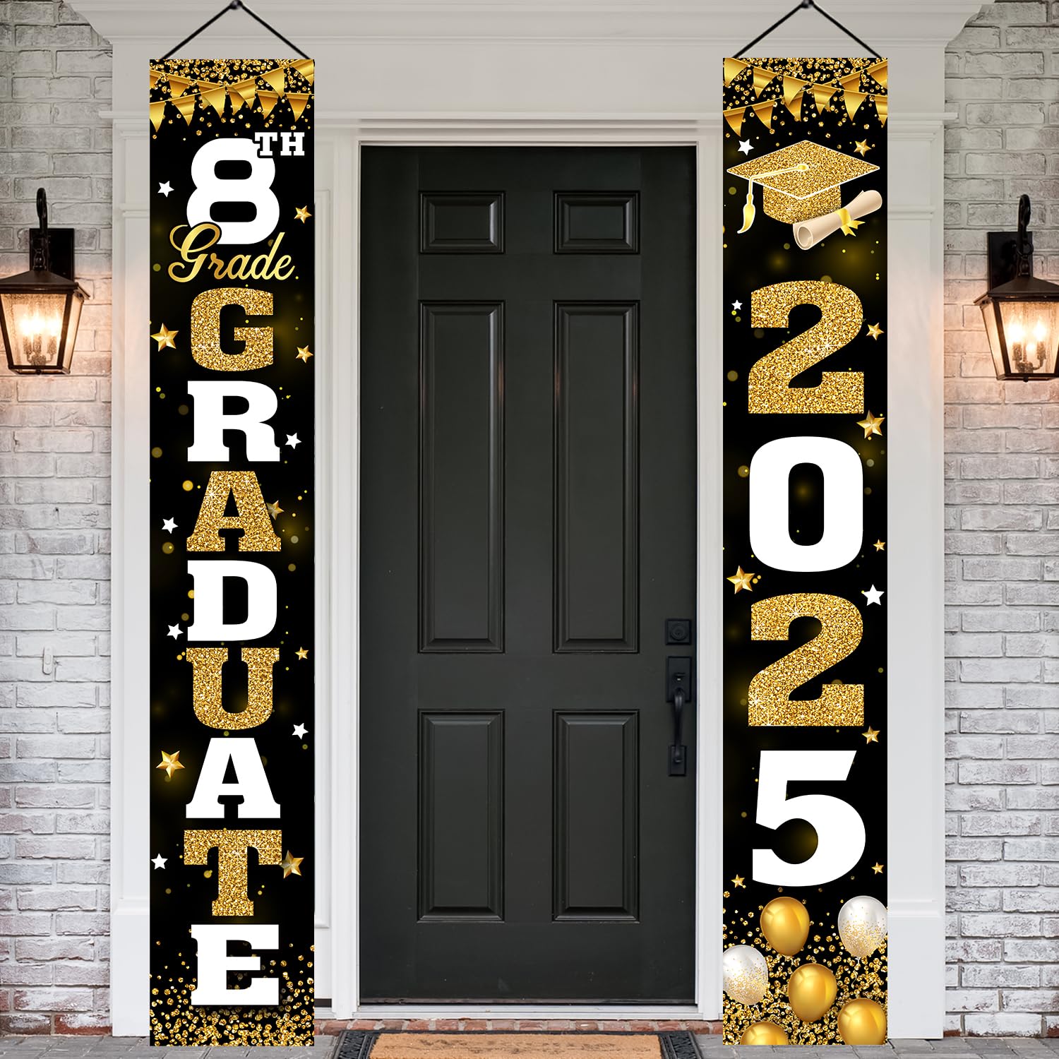Photo 1 of 8th Grade Graduation Decorations Porch Banner, 71" X 12" 8th Grade Promotion Decorations Door Banner, Middle School Sign Outdoor Indoor