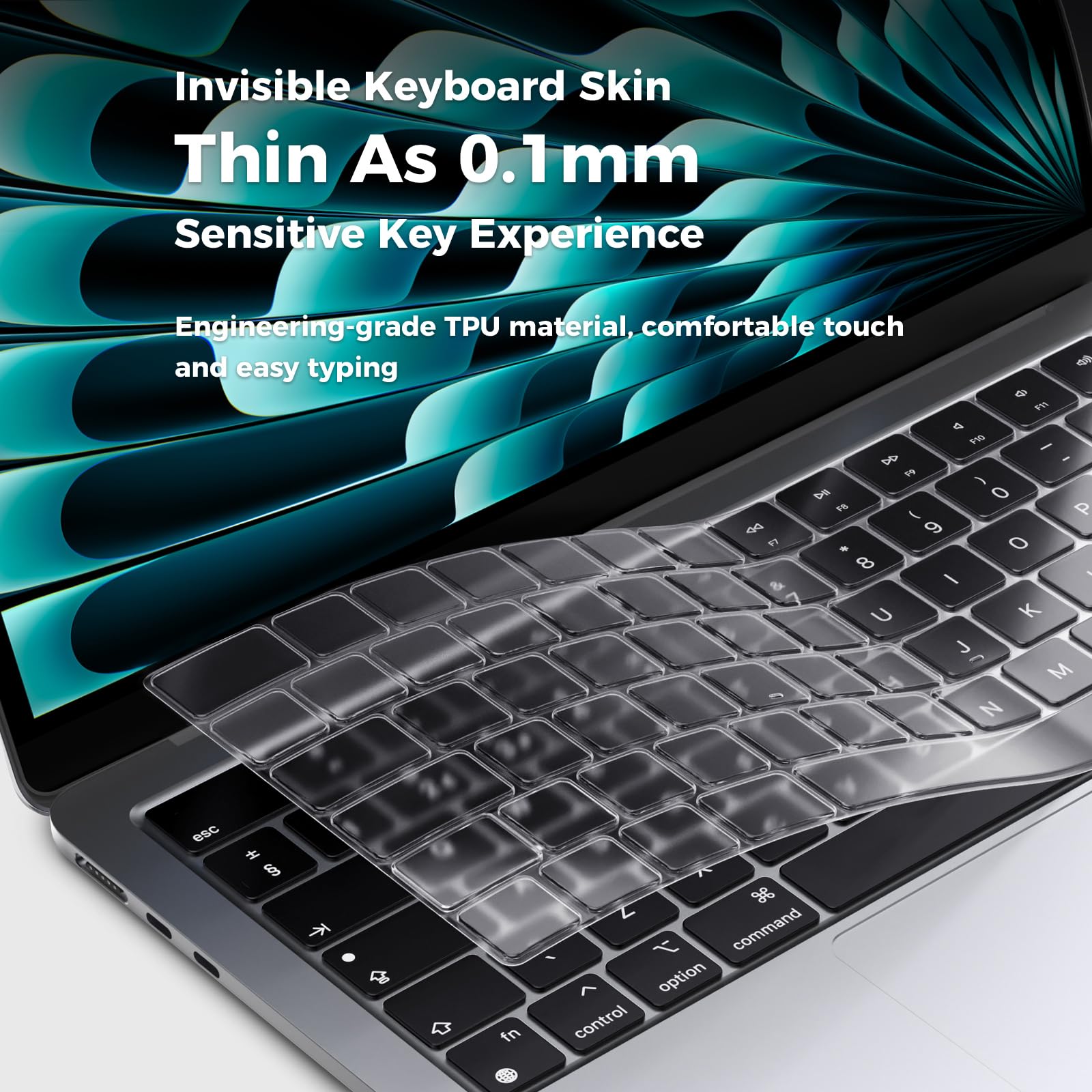 EooCoo Keyboard Cover Compatible with 2025 2024 2022 MacBook Air 13.6 Inch M4 M3 M2, 2025 2024 2023 Air 15 M4 M3 M2, 2024 2023 2021 MacBook Pro 14/16 Inch Pro/Max M4 M4 M2 3 M2 M1, EU Layout, TPU