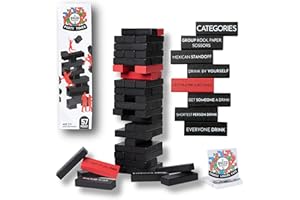Buzzed Blocks Ultimate Party Tower with Hilarious Games and Commands | Classic Stacking Game with Fun Original Rules | Funny Entertaining Party Game for Adults 21+