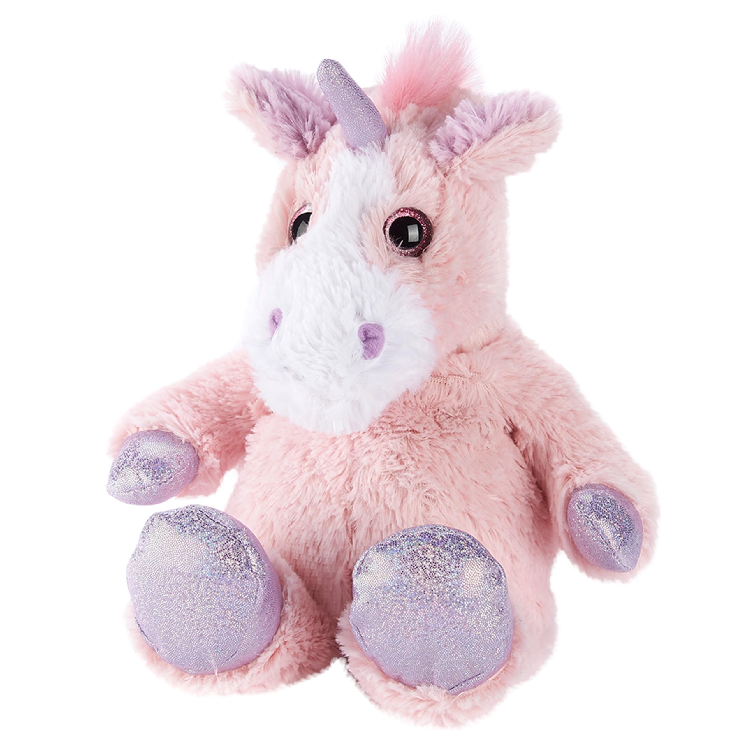 Warmies Plush Iridescent Pink Unicorn Microwavable, Weighted Teddy Slightly Scented with French Lavender, Warmies Microwavable Toys