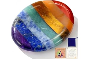 NUKAYAI Thumb Worry Stone Crystals and Healing Stones for 7 Chakra Stocking Suffers Meditation Accessories Mental Health Gifts Fidget Depression Stress Anxiety Relief Items Stocking Suffers for Women