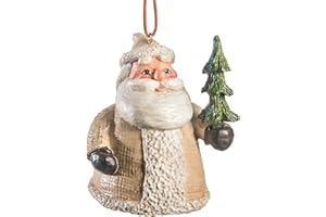 BERT ANDERSON COLLECTION Bert Anderson White Old World Santa Bell Ornament Christmas Tree Decor Gift - BAC 213