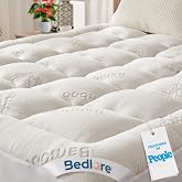 BEDLORE Queen Mattress Topper, Thick Soft Pillow Top Bed Topper | Viscose Bamboo, Stretchable Pockets Fit 6&rdquo;-18&rdquo;, Breathable Mattress Topper for Back Pain Relief and Hot Sleepers(White)