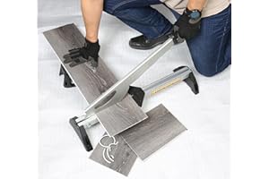 CUTTEREX Laminate/Vinyl Floor Cutter – Angle & Length Cutting, Laminate Flooring Cutter/Flooring Tools, Cuts 2-5mm Thickness Rubber Floor, Laminate Floor, LVP, VCT, PVC at 8“ Width, Steel/Alu.