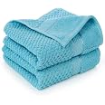Ample Decor Sky Blue Washcloth Set – 5 Pack, 12x12 Inch, 100% Cotton Popcorn Texture, Quick Dry & Highly Absorbent - View #7