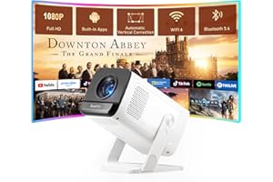 【Neo Projector & Built-in Apps】XuanPad Mini Projector with Wi-Fi and Bluetooth, Full HD 1080P Smart Portable Projector with 210° Stand, Auto Vertical Keystone, Compatible with HDMI/USB/TV Stick