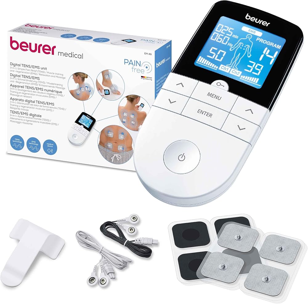 Beurer EM49 PainFree Digital TENS EMS Machine 70 Programs 2 Channels 4