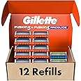 Gillette Men's Razor Blade Refills, 10 Fusion Cartridges + 2 ProGlide Cartridges, Total Pack of 12