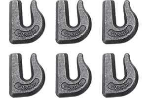 Yaegoo 6 Pack 3/8" Weld On Grab Hook Tractor Bucket Hooks Grade 70 Weld On Tractor Bucket Grab Chain Hook