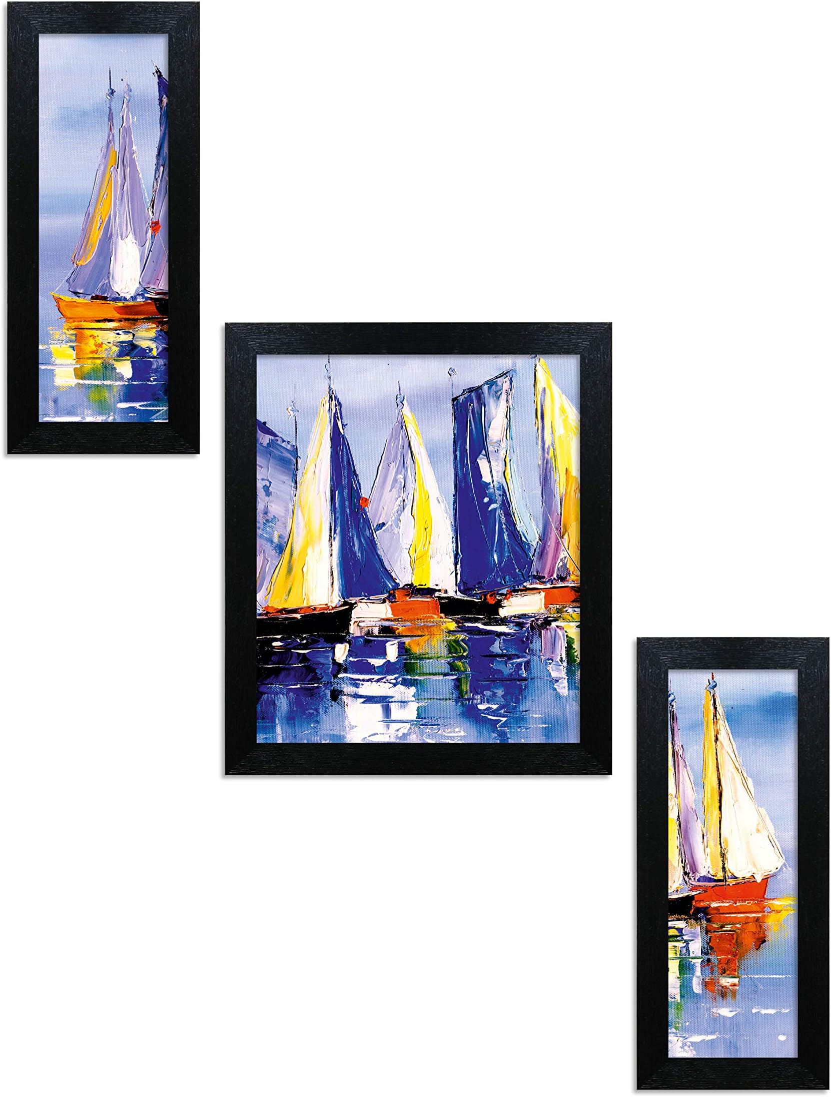 HOME ATTIREHome Attire Synthetic Sailer Boat Wall Painting, Black, 86.36 cm x 71.12 cm x 3.04 cm