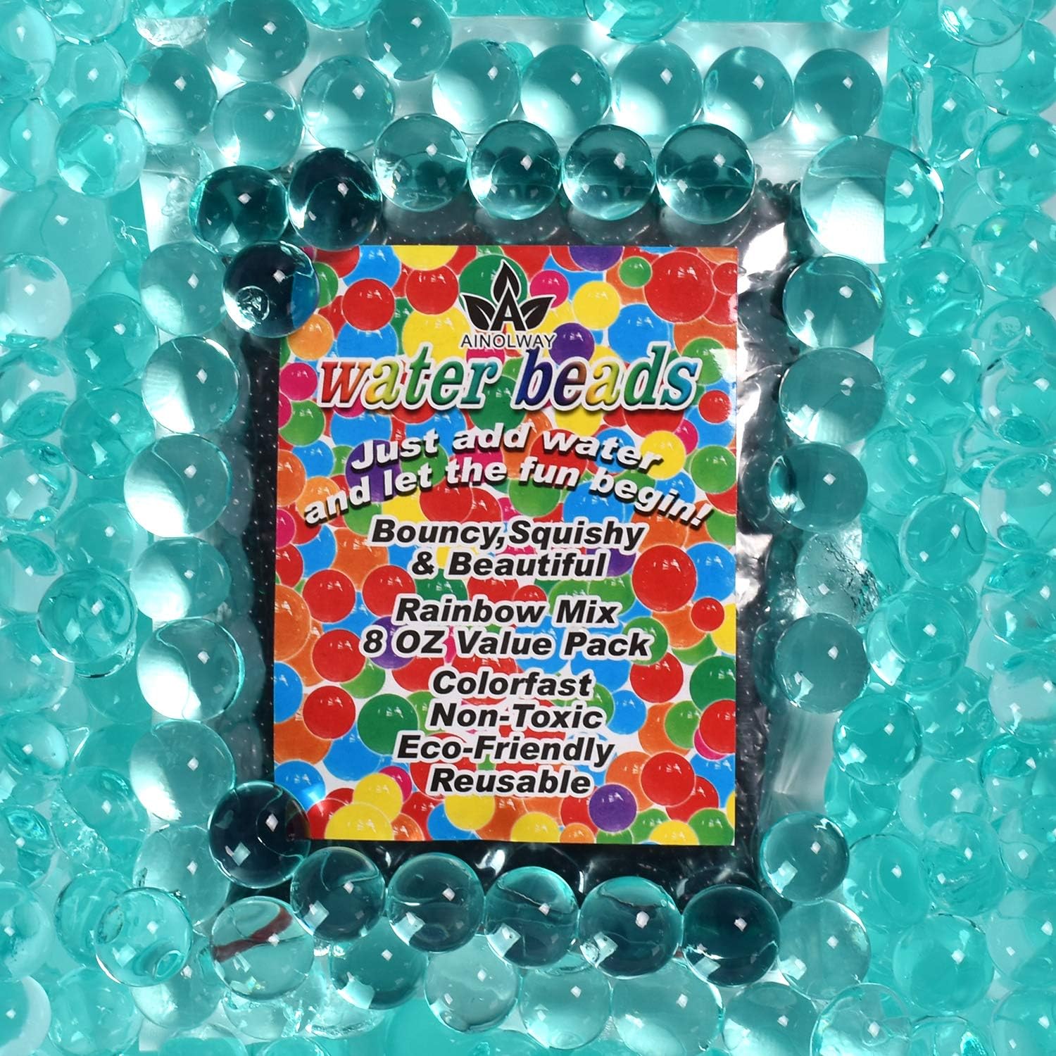 Vase Fillers - AINOLWAY 8 OZ Water Beads (20000pcs), Original Size Water Gel Bead Jelly Growing Balls for Kids Tactile Toys, Sensory Toys, Vase Filler (Dark Green)