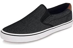 TOBER Men's Black Classic Low Top Shoes Canvas Fashion Sneaker with Soft Insole Causal Dress Shoes for Men Comfortable Walking Shoes