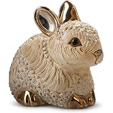 De Rosa Handmade Sculpted Ceramic Bunny Resting Figurine Family Collection