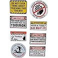 8 pcs Funny Toolbox Sticker Warning Decal Tool Box Sticker Pack Set