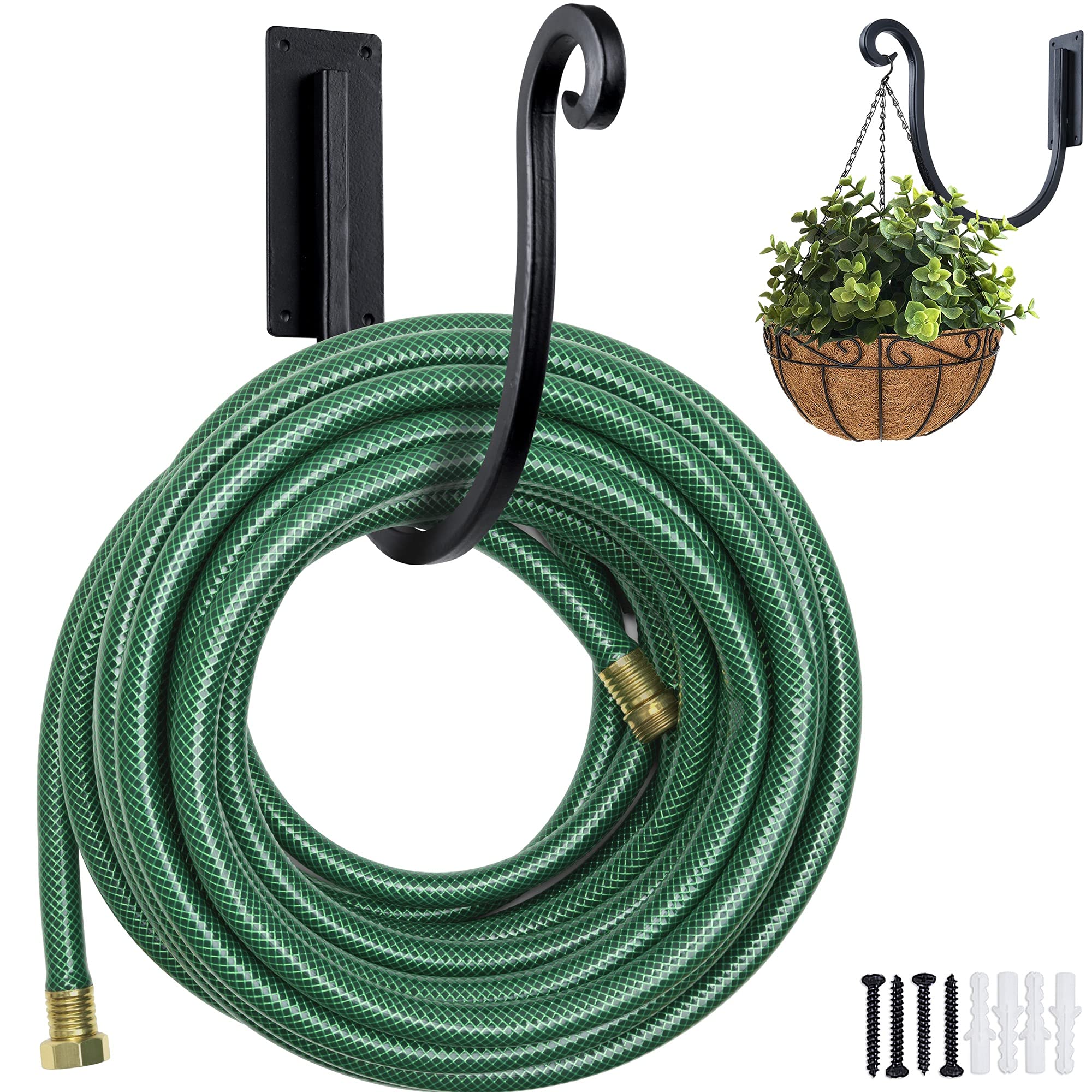YANGSHUO Garden Hose Holder Outside: Wall Mount Water Hose Holder