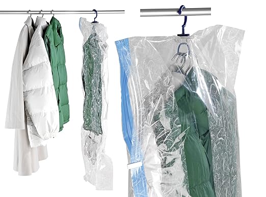 Wenko 3792740100 Vakuum Raumspar-Kleidersack L, Kleidersack Vakuum, Polyethylen, 70 x 105 cm, transparent