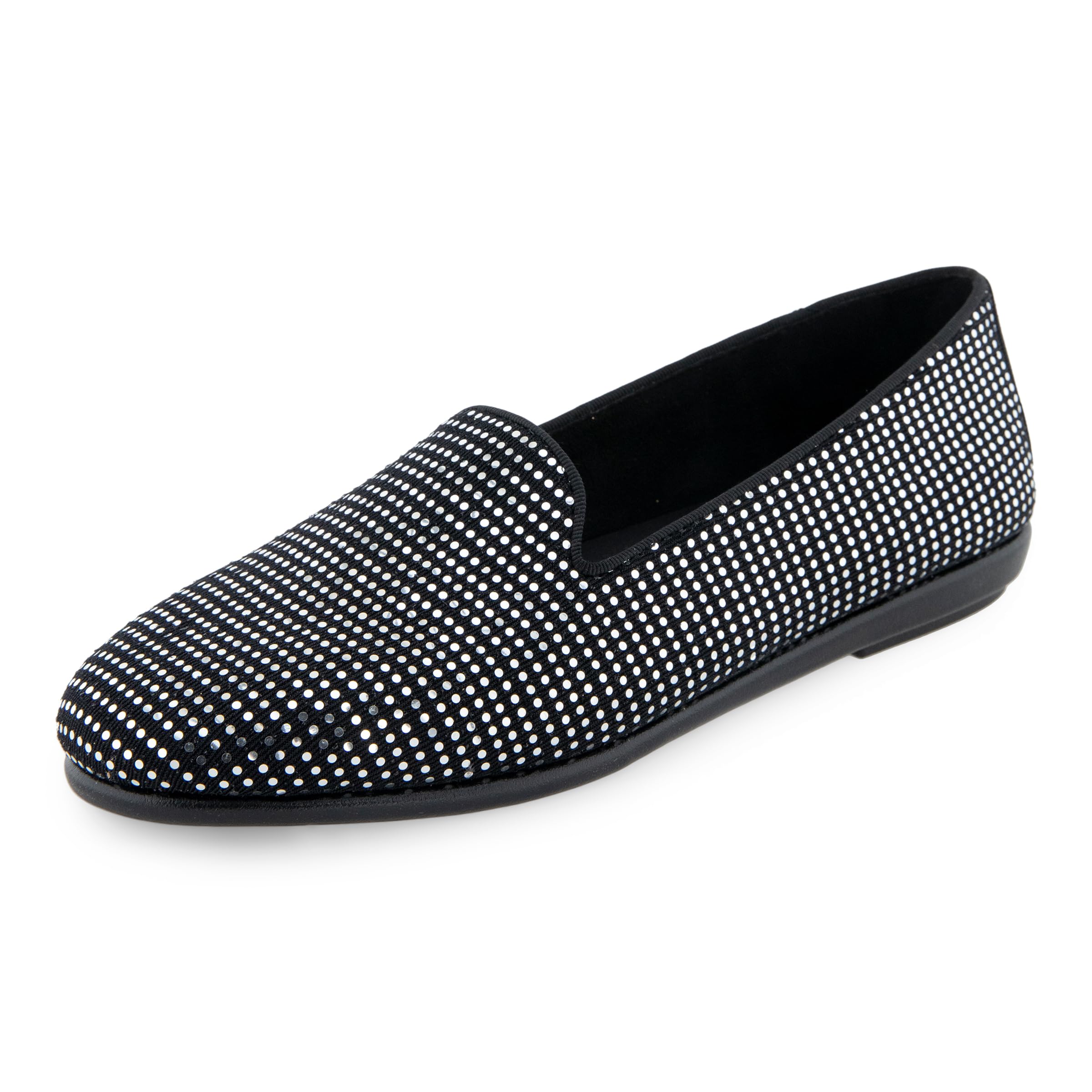 Aerosoles Women’s Betunia Loafer Flat, Silver/Black, 6.5