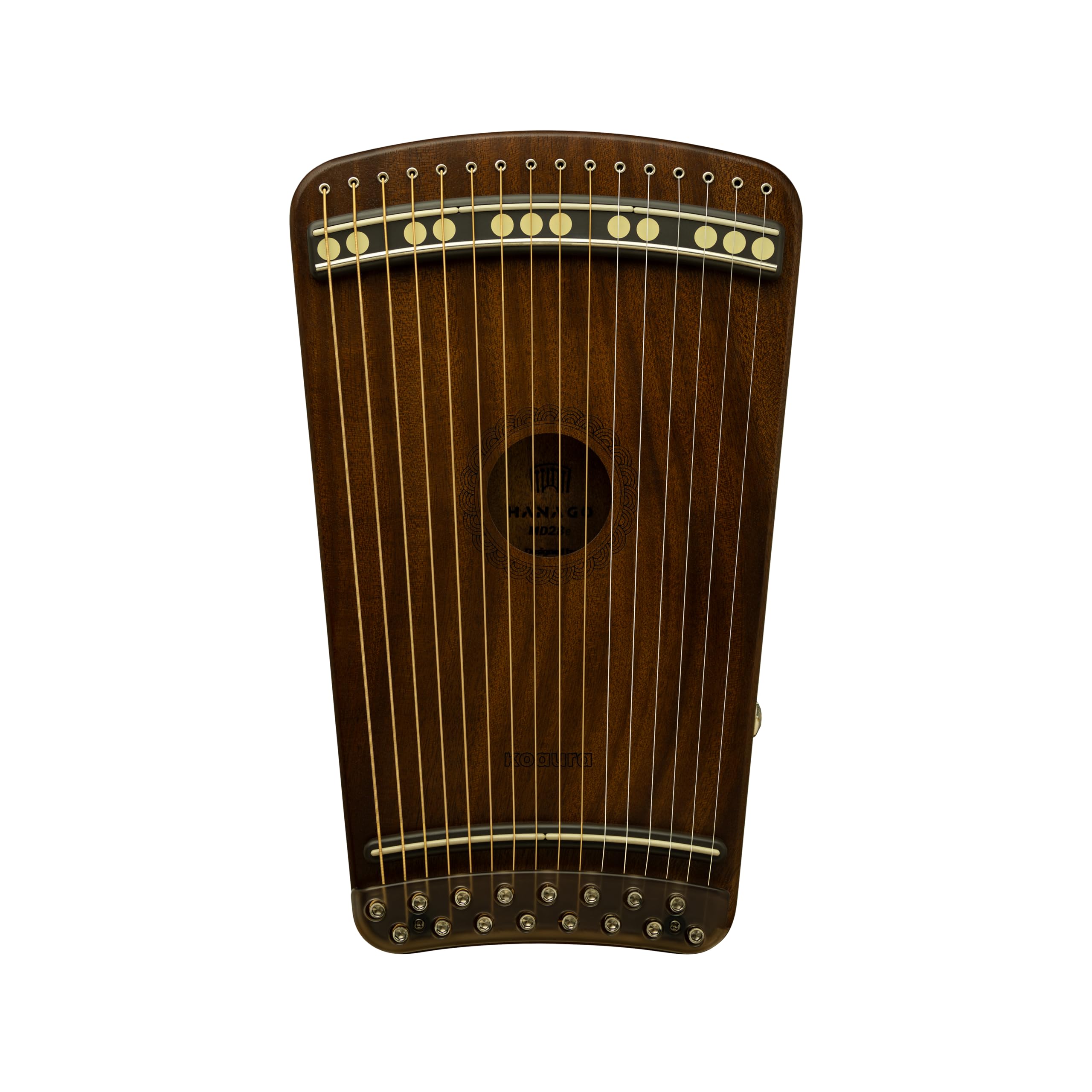 Photo 1 of Korean Guitar Harp | Hanago [16 Keys and Chromatic 28 notes] - Single-Fretted Design with All Solid Wood(Colored Mahogany Top & Back) – Passive PickUp - Portable A4 Size