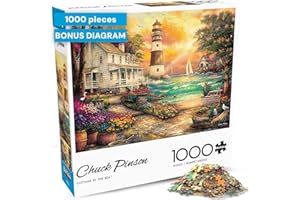Buffalo Games - Chuck Pinson - Cottage by the Sea - 1000 Piece Jigsaw Puzzle For Adults -Challenging Puzzle Perfect for Game Nights - Finished Size is 26.75 x 19.75