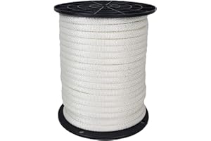 QUALITY NYLON ROPE 1/4 inch Wire Center Polyester Flagpole Rope - 100 Foot Spool | Industrial Grade - High UV and Abrasion Resistance - Tamper Resistant Steel Cable Core