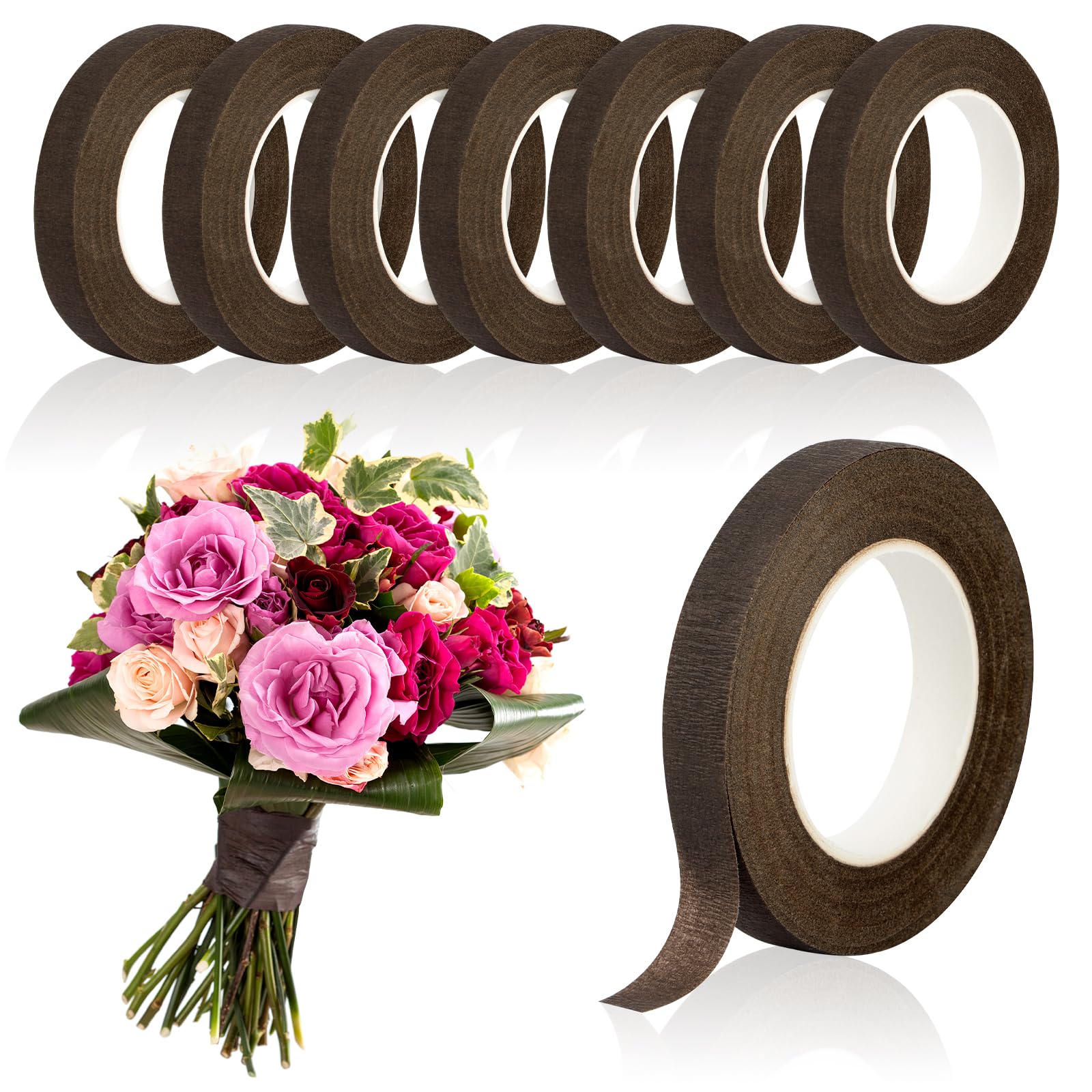 COIDEA 8 Packs Floral Tape, 1/2" Wide Flower