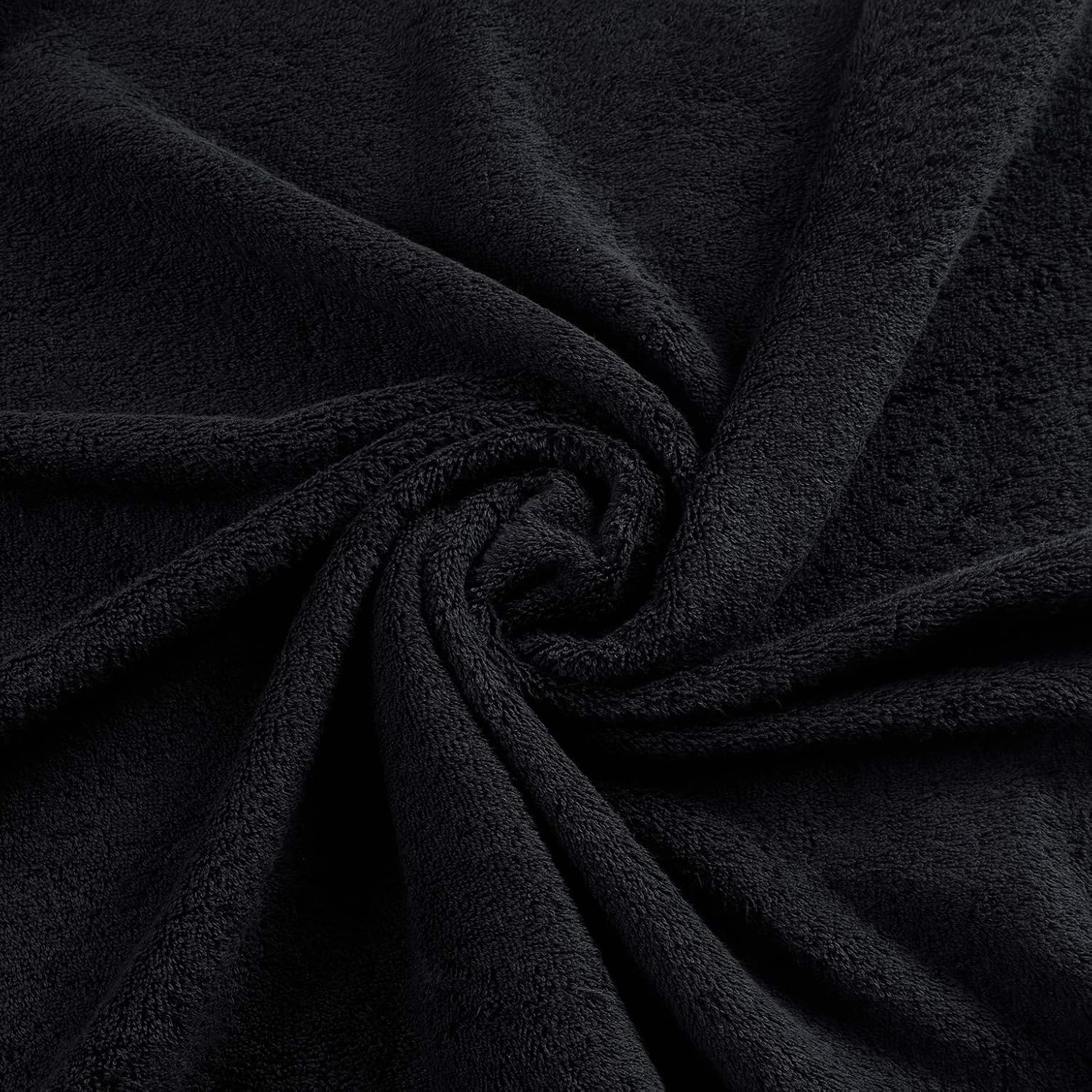 Qute Home Spa & Hotel Towels 6 Piece Towel Set, 2 Bath Towels, 2 Hand Towels, and 2 Washcloths - Black: Home & Kitchen