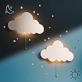 Cloud Lights - Floating Cloud Wall Lamps | Baby Nursery Cloud Night Lights | Battery-Operated Cloud Lamps | Clouds Wall Decor for Kids Bedroom | Baby Nursery Decor with Star Stickers | Cloud Wall-Lights