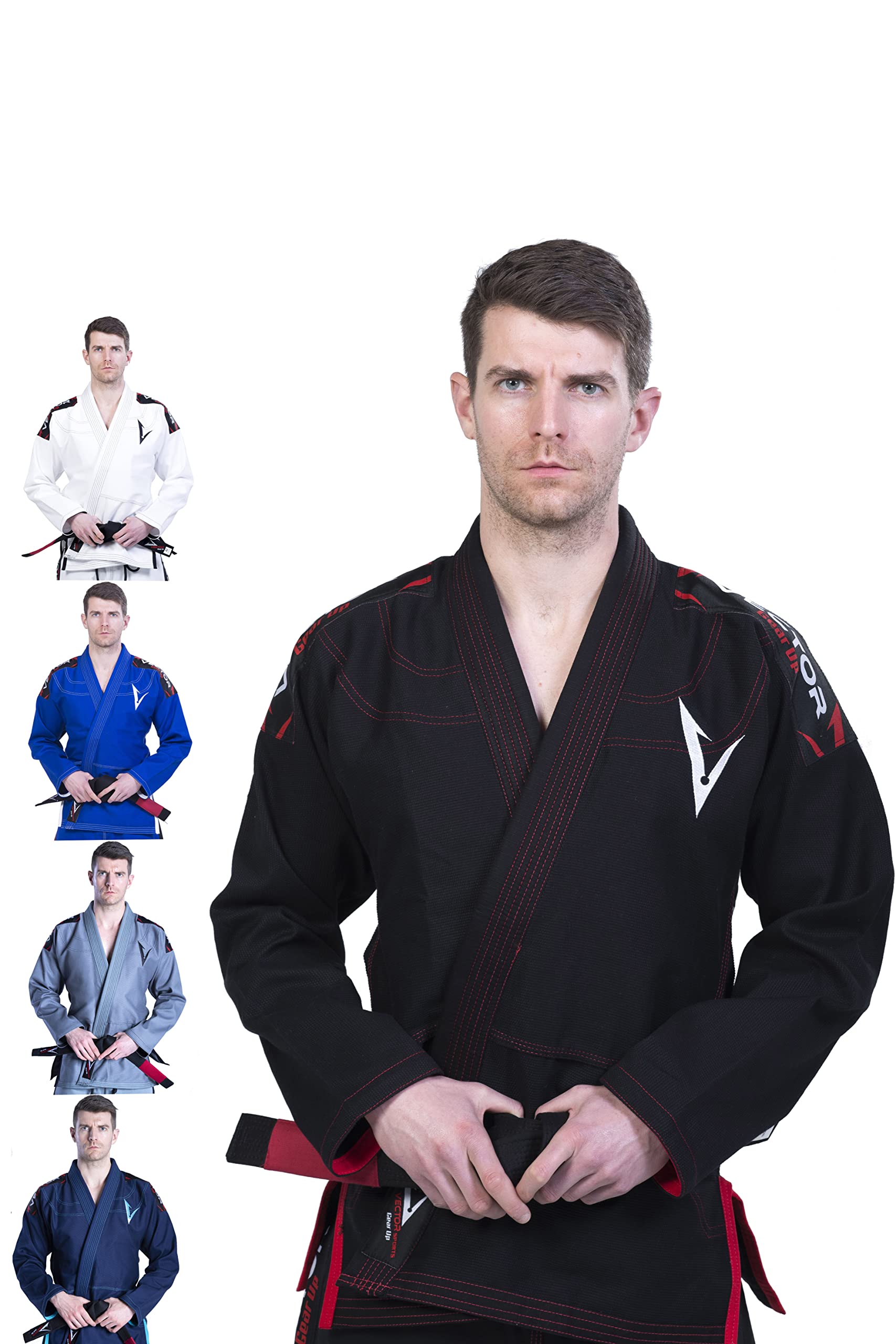Vector Brazilian Jiu Jitsu BJJ Gi Kimono with FREE White Belt Lightweight Preshrunk Pearl Weave 100% Cotton Fabric Attila Series (Black, A4) — image 1