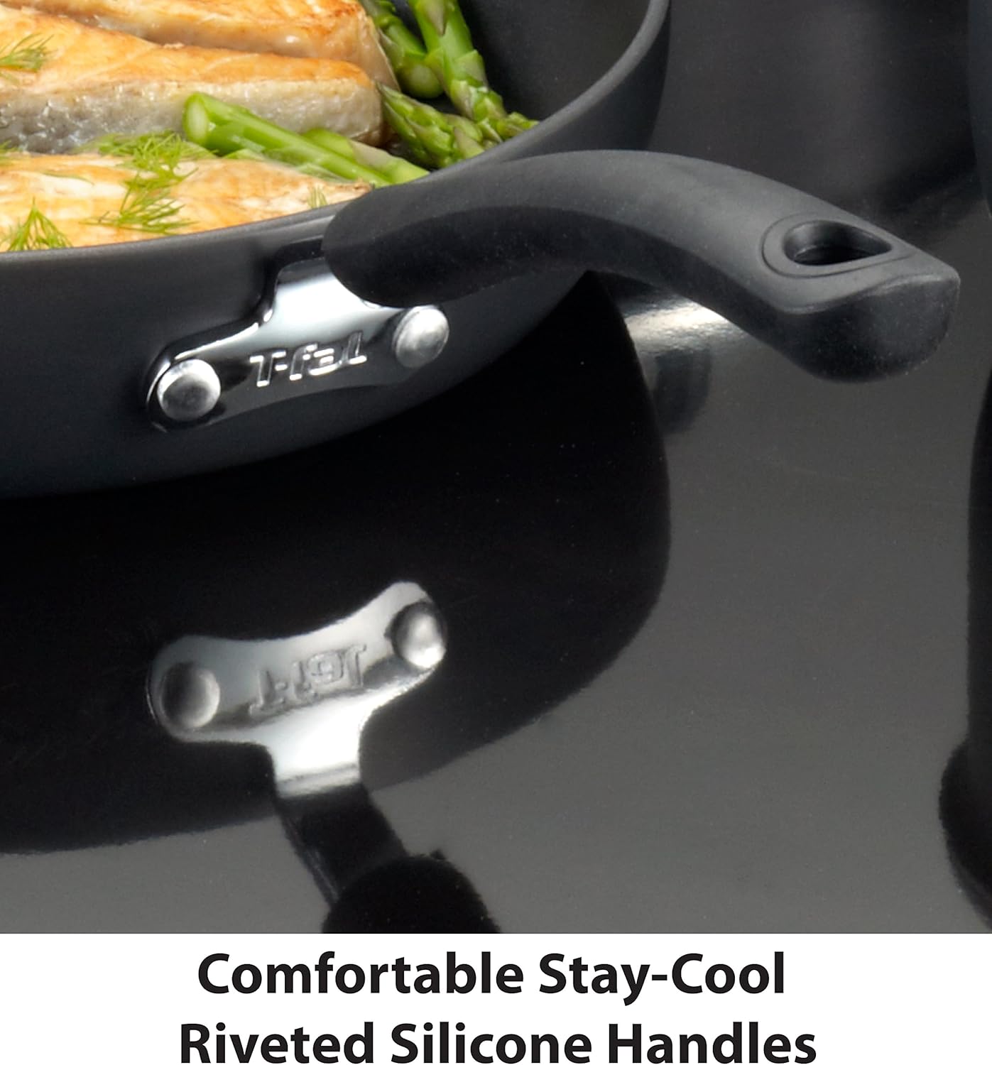 T-fal E76507 Ultimate Hard Anodized Scratch Resistant Titanium Nonstick Thermo-Spot Heat Indicator Anti-Warp Base Dishwasher Safe Oven Safe PFOA Free Saute / Fry Pan Cookware, 12-Inch, Gray: Tfal Pan: Kitchen & Dining