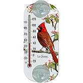 Lacrosse 204-1081 8-inch Analog Capillary Window Thermometer with Cardinal