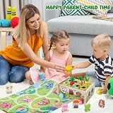KMTJT Toddler Montessori Wooden Farm Toys 1 2 3 Year Old Learning view 3