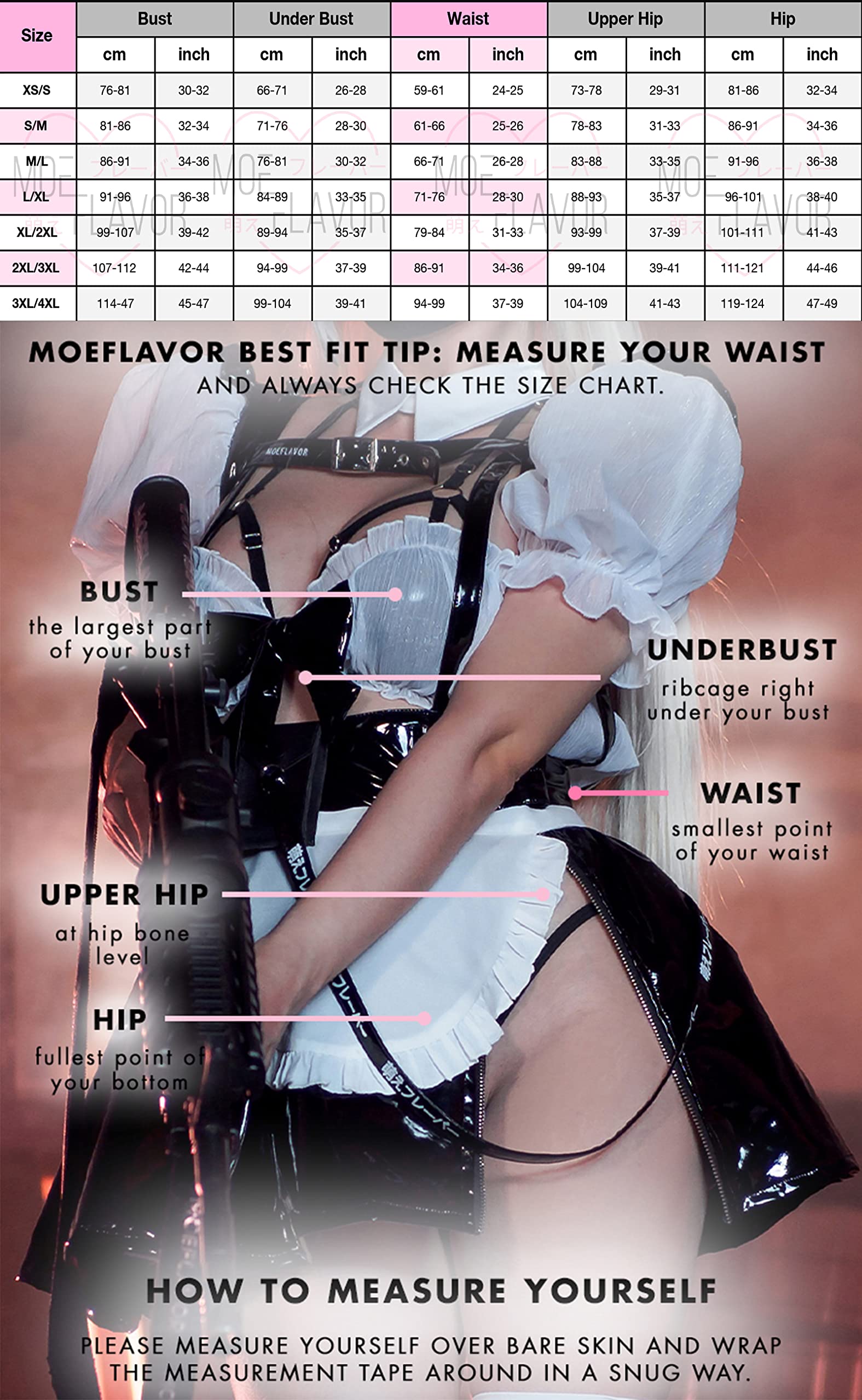 MOEFLAVOR Tactical Maid Cosplay Outfit | Anime Kawaii Cyber Cat Lingerie Costume Reg & Plus Size Dress