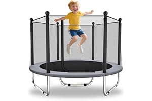 EL&IT·Wings 60 inch/5FT Trampoline for Kids with Net, Indoor Outdoor Toddler Trampoline with Safety Enclosure, Toddler Baby Small Round Trampolines Birthday Gifts for Kids, Age 1-8