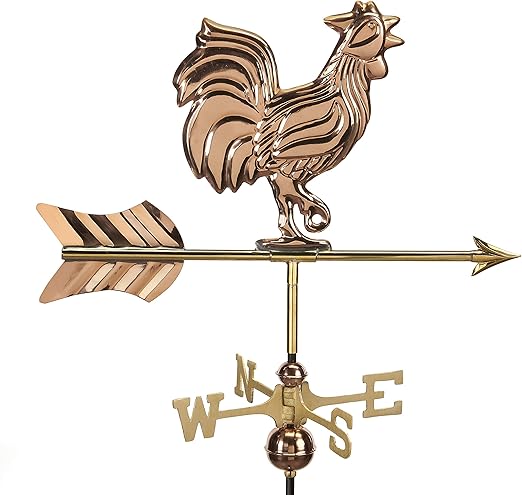 Amazon.com : Good Directions 802PG Rooster Garden Weathervane, Polished  Copper with Garden Pole : Windcup Weathervanes : Garden & Outdoor