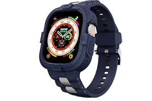 GELISHI Bands Compatible for Apple Watch Ultra 3/2/1 49mm Band, Rugged Protective Case with TPU Sport Band Military Shockproof Bumper Case for Apple Watch 49mm Men