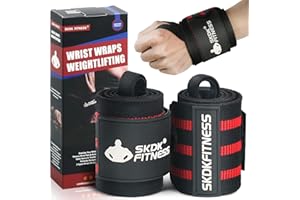 SKDK Wrist Wraps- Wrist Straps for Weightlifting with Thumb Loop,12"18"21"Professional Wrist Straps for Wrist Support,Powerlifting,Strength Training,Bodybuilding,Men & Women(Pair)
