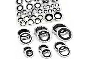 NBRINGO 52 PCS AC Gasket Kit - R134a AC Seal Kit with Compressor Gaskets, A/C Line Seals Washers for Automotive Air Condition